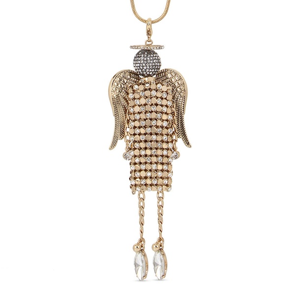 Betsey Johnson Jewelry - NWOT Betsey Johnson Pavé Angel Pendant Necklace
